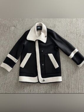 MT Black and Cream Teddy Shearling Jacket